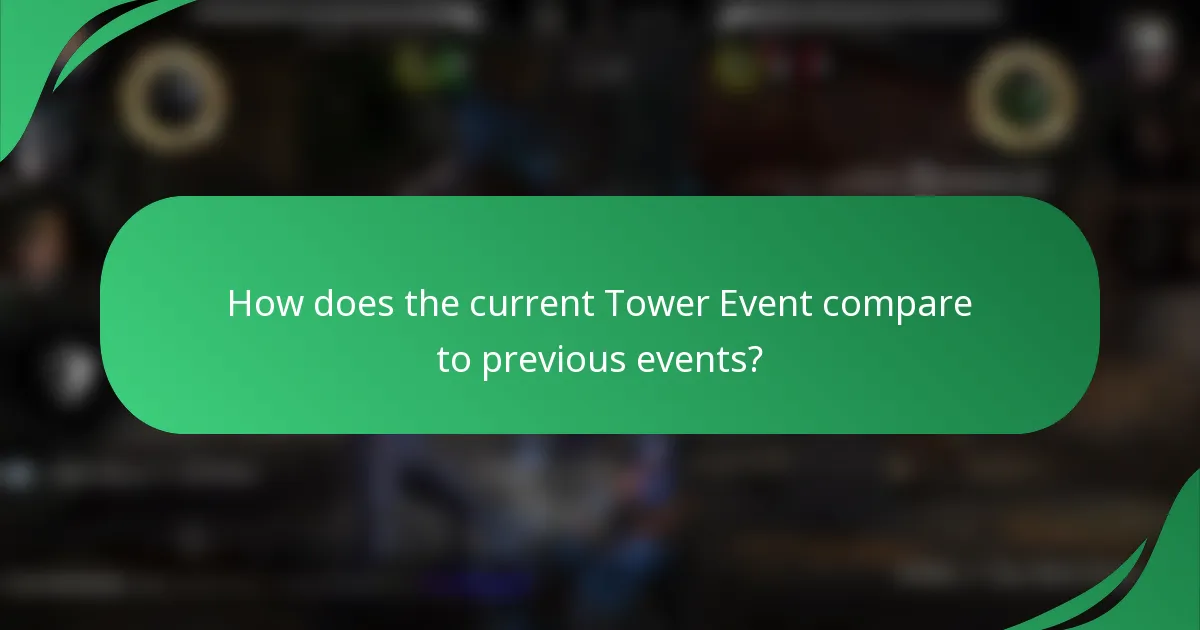 How does the current Tower Event compare to previous events?