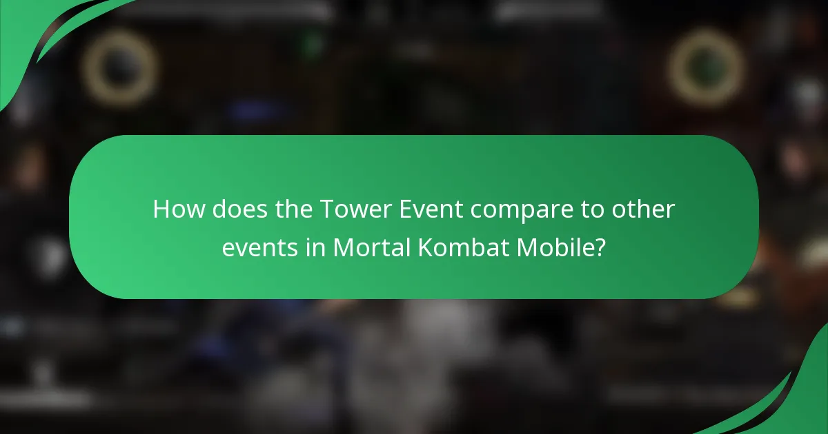 How does the Tower Event compare to other events in Mortal Kombat Mobile?
