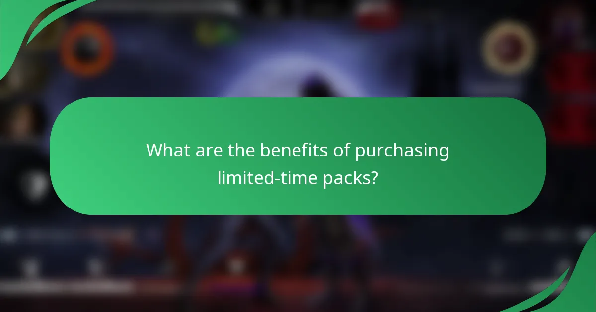 What are the benefits of purchasing limited-time packs?