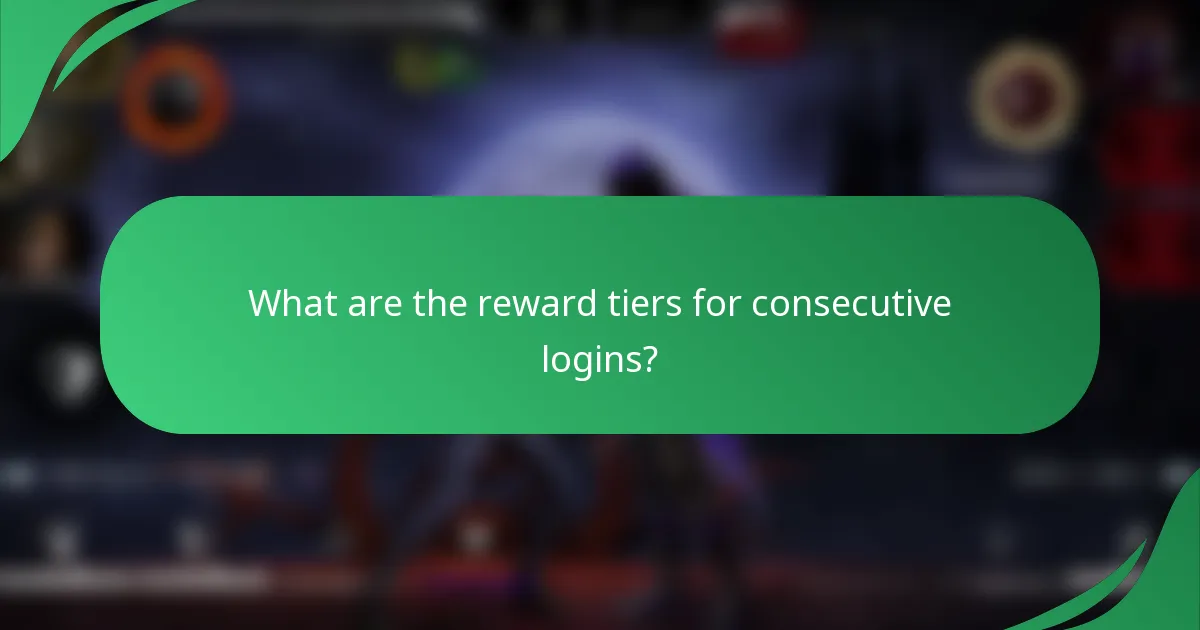 What are the reward tiers for consecutive logins?