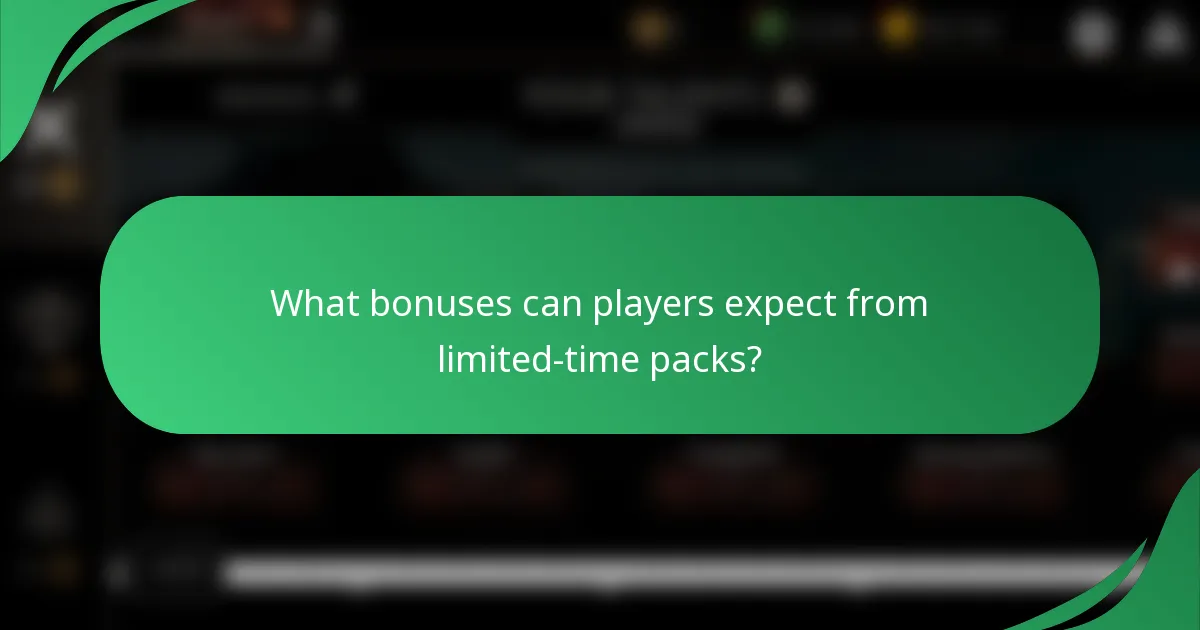 What bonuses can players expect from limited-time packs?
