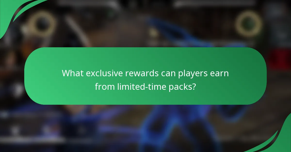 What exclusive rewards can players earn from limited-time packs?