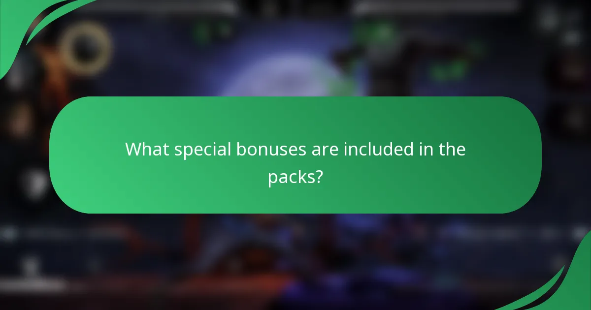 What special bonuses are included in the packs?