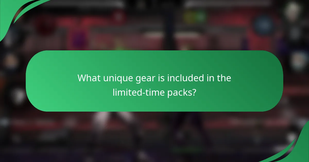 What unique gear is included in the limited-time packs?