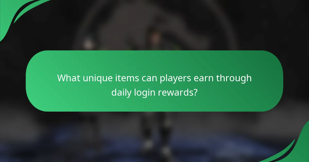 What unique items can players earn through daily login rewards?